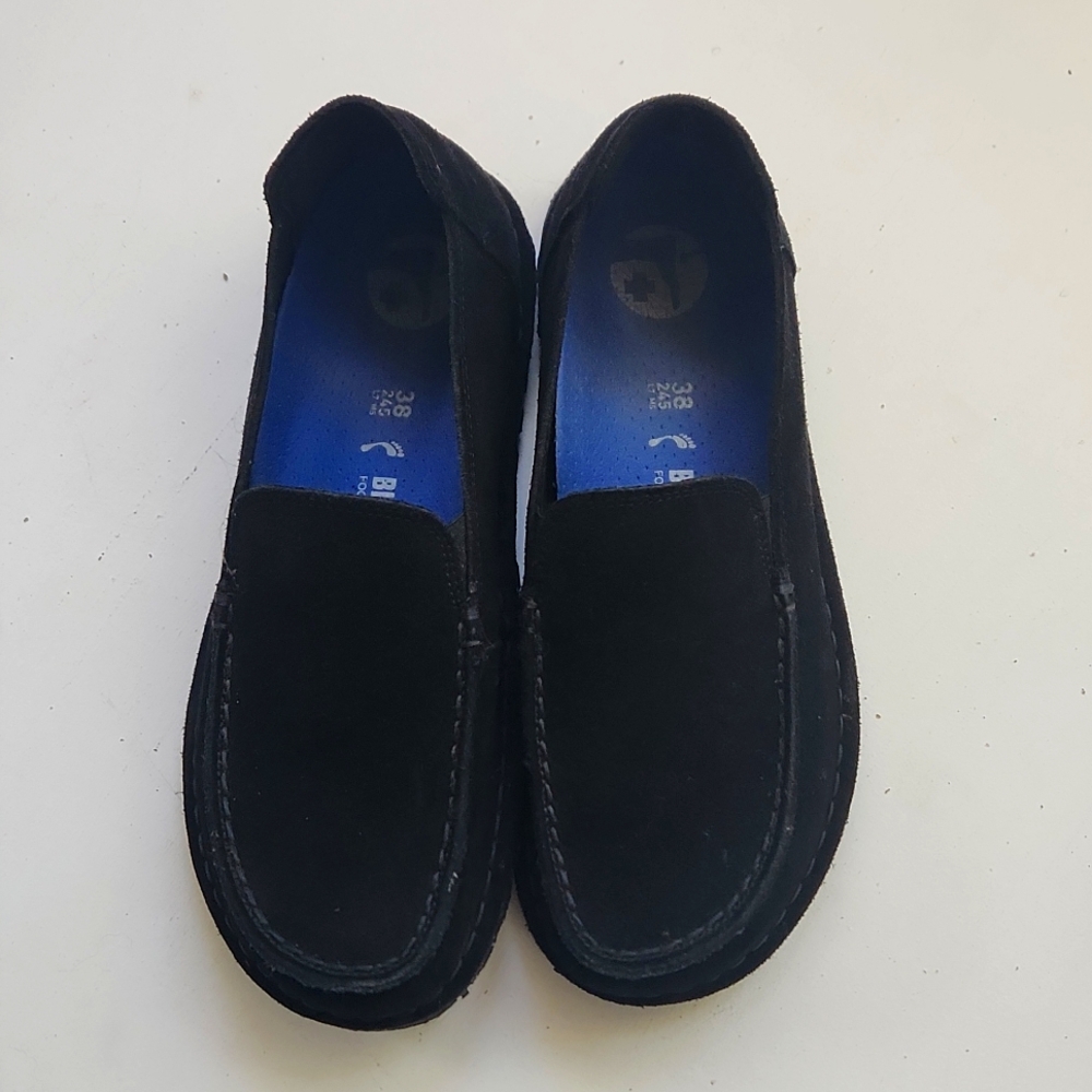 Birkenstock Black Suede Slip-On Loafers